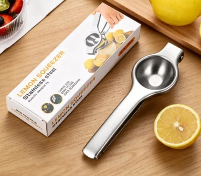 Stainless Steel Manual Lemon Squeezer, Heavy Duty Citrus Hand Juicer, High Yield Juice Extractor Easy Clean & Durable Kitchen Tool