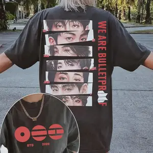 Kpop Idol Eyes Collage 2026 Tour Vintage Washed Oversized Heavyweight Cotton T-Shirt Hoodie Sweater, Korean Pop Fan Graphic Unisex