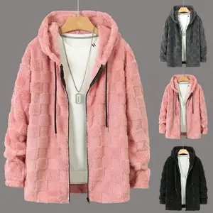 Fleece Jackets For Men'S Hooded Sweatshirts Casual Thermal Hooded Tops Zip Up Jackets For Couples Fashionable And Comfortable