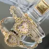 Women's Alloy Bracelet Watch, Heart-Shaped Case, Arabic Numerals Dial, Adjustable Drawstring Band, Elegant Rhinestone Quartz Wristwatch for Daily Wear Fashion Watches, Fashionable Watches, Fashion Wristwatches