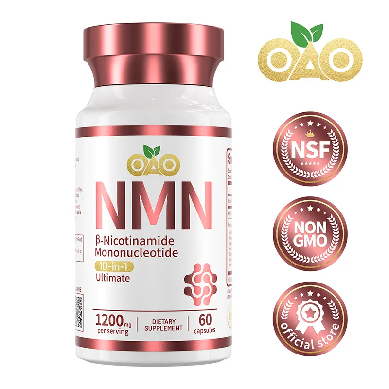 OAO NMN Supplement Complex 1200mg Per Serving | 10-in-1 NAD+ Precursor with Trans-Resveratrol, Glutathione, Astaxanthin & CoQ10 | Supports Anti-Aging, Cellular Energy & Antioxidant | 60 Vegan Capsules