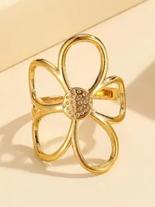Elegant Floral Design Ring for Women, Elegant Exaggerated Ring, Stainless Steel Casual Jewelry, Perfect Gift for Daily Wear, Vacation, Festive Occasions