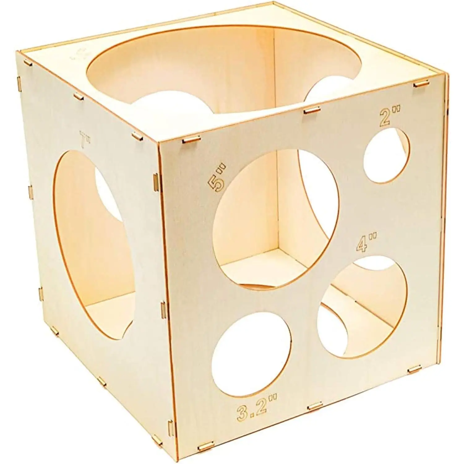 9 Holes Assemblable  Balloon Sizer Cube DIY Cube Tool Measurement Box for Party, Birthday, Wedding Decorations