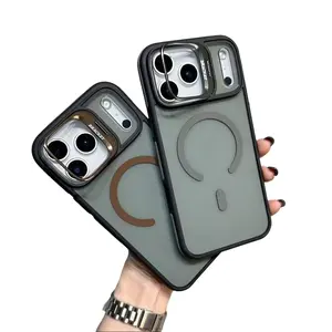 MagSafe Magnetic Clear iPhone Case for 11–17 Series | Built-in Lens & Phone Holder | Military Grade Shockproof Anti-Drop Ultra-Thin Transparent Protective Cover