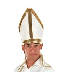 Pope Mitre Hat - Christmas - Religious - White - Costume - One Size