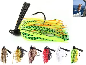 6 count-Weedless-Swimming-Jigs-Fishing-Lure,Saltwater Chatter Fish Baits for Bass Fishing Lures Jig Heads with Weed Guard Freshwater Crappie Artificial  Hooks Mix Color Skirts Kits for Pike Trout