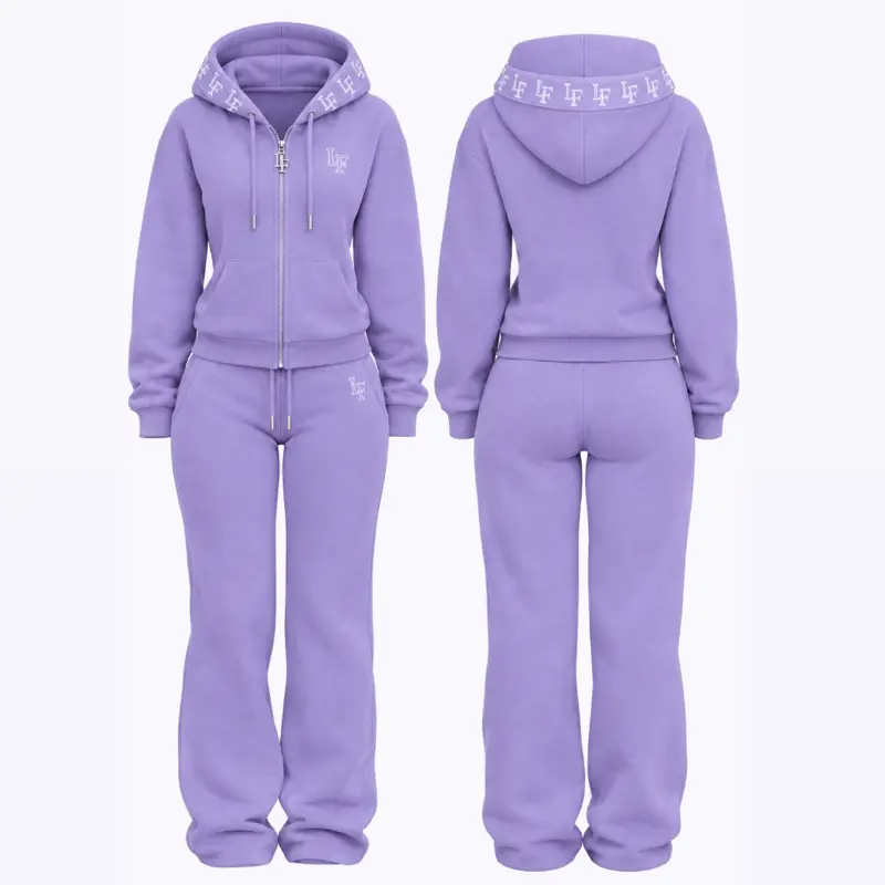 The Full Zip Hoodie + Sweats Set — Lavender