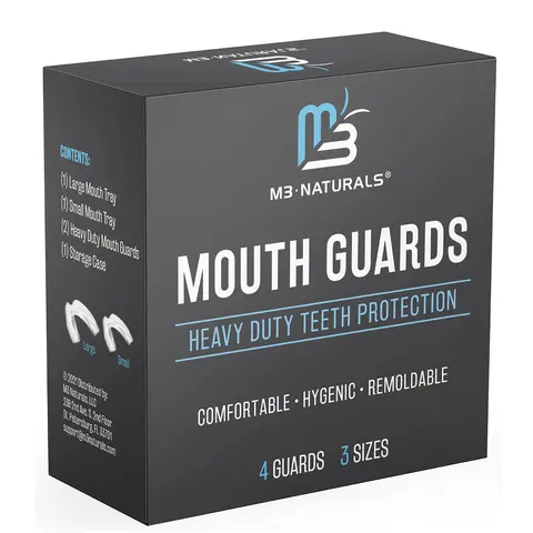 M3 Naturals Mouthguard - 4 Cruelty-Free Dental Guards for Adults, Teeth Grinding, Clenching & Athletic Sports Oral Care