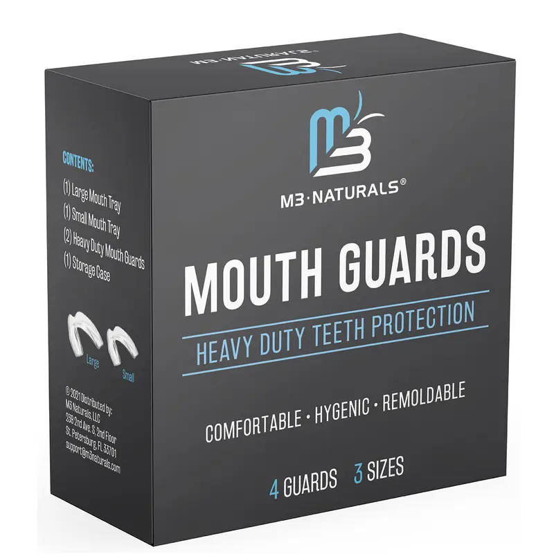 M3 Naturals Mouthguard - 4 Cruelty-Free Dental Guards for Adults, Teeth Grinding, Clenching & Athletic Sports Oral Care