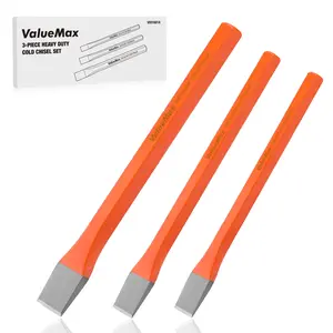 ValueMax 3-Pack Heavy Duty Cold Chisel Set, 3/8-Inch, 1/2-Inch & 5/8-Inch Metal Chisel Set, Premium Cr-V Steel, for Carpentry, Metalwork, Woodwork & Masonry Work