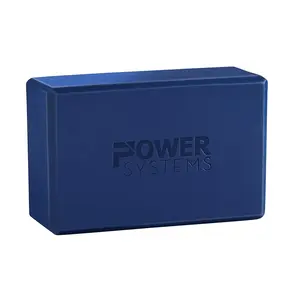 Power Systems Navy Yoga Block 9x6x3 Lightweight for Fitness Support