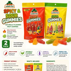 Jarritos Spicy & Sour Gummies Variety Pack | Imported Mexican Candy | 2 Pack Fruit Gummies