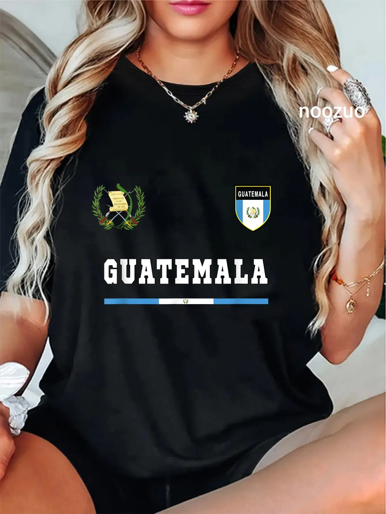 Vintage Guatemala Flag Graphic T-Shirt for Women, Casual 100% Cotton Short Sleeve Round Neck Tops for Everyday Wear, Shortsleeve