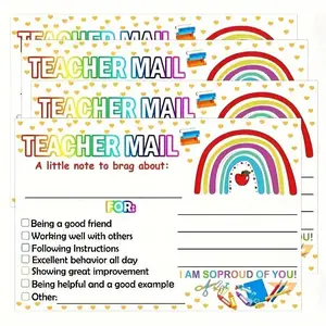 Good Behavior Motivation Cards, 50pcs/set Teacher Mail Good Behavior Card, Good Behavior Praise Card for Students, Commendation Postcards, Positive Message Card, Teacher Supplies
