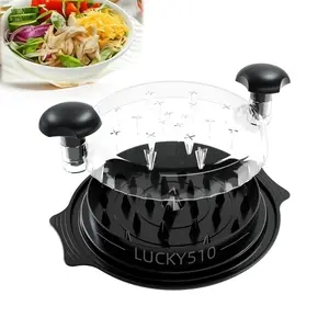 Chicken Shredder Tool Twist Large, Visible Meat Shredder with Clear Lid, Anti-Slip Base, Ergonomic Handle, BPA-Free Kitchen Gadget for Chicken Breast, Pulled Pork, Meat & Vegetables