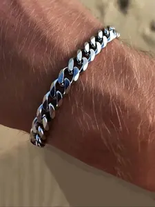 Men's Punk Style Stainless Steel Chain Bracelet, Fashionable Adjustable Bracelet for Party, Daily Clothing Decor, Trendy All-match & Exquisite Jewelry for Birthday Gift