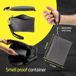 Portable Smell Proof Pouch Bag with Handle for Home and Travel Pocket Size Ordor Proof Bag