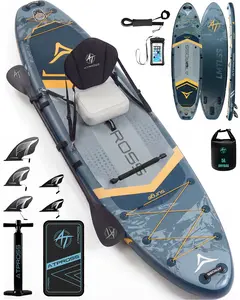 Atpross 12'x36" Extra Wide Inflatable Paddle Board  Stable Beginner-Friendly SUP with Kayak Seat for Lake Days, Yoga, Fishing & Outdoor Adventures | Premium Accessories Kit & Backpack