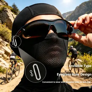 2 Unisex Ice Silk Cooling Full-Face Masks - All-Season Sports Helmet Liner, Mesh Headband for Cycling, Hiking