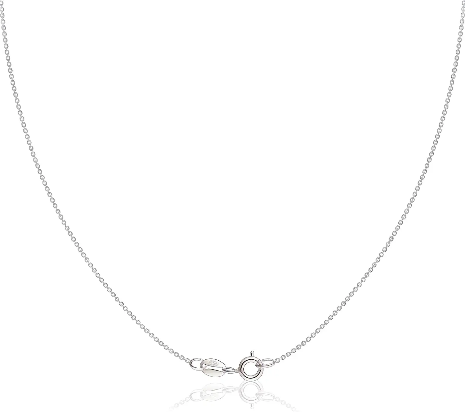 925 Sterling Silver Chain for Women, 1.1mm | Thin Dainty Cable Necklace, Crafted in Thailand, Hypoallergenic & Anti-Tarnish, Solid Silver for Pendants, Multiple Lengths