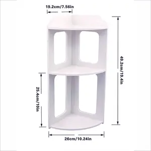 3-Tier Rust-Resistant Modern Corner Shelf Wall-Mounted Tabletop Organizer 19.2cm x 49.2cm with Dual Hat Holder Home Decor for Desk Storage in Kitchen Office