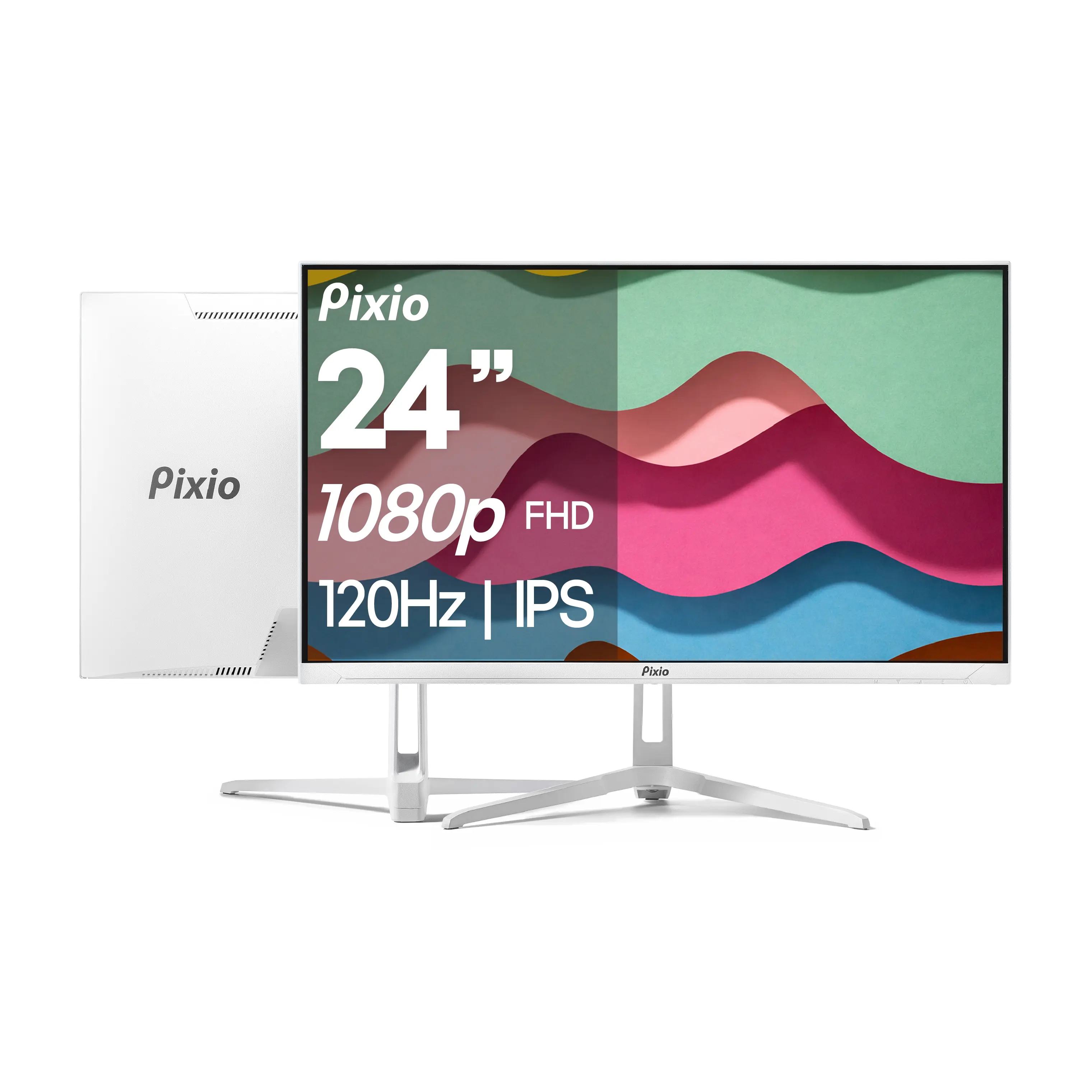 Pixio PX246 Wave 24 inch 120Hz Refresh Rate FHD 1080p Resolution IPS Panel 4ms GTG Response Time Gaming Monitor with Adaptive Sync