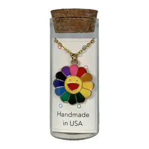 LOL Colorful Flower Charm Necklace in a Bottle Teen Tween