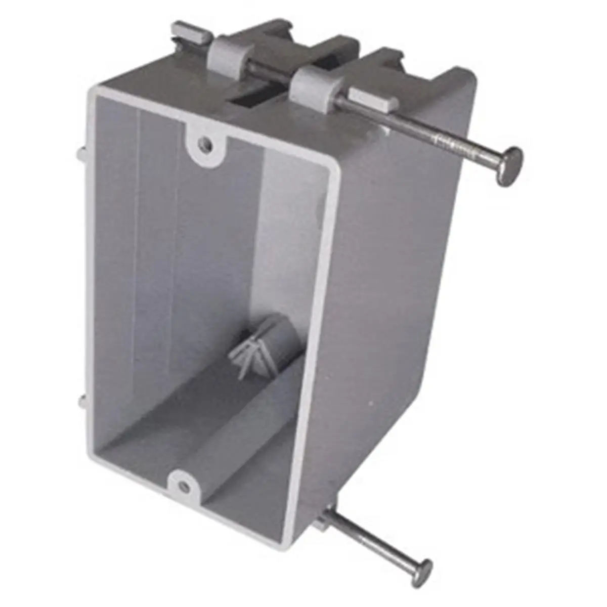 212 MAIN Cantex EZ18SNWV 18 cu. in. NM Single Gang PVC Electrical Box with Angled Nails for Masonry Wall, Stud Mount