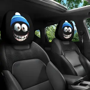 Cartoon Character Car Headrest Covers, Universal Fit for Cars & Trucks, Halloween Christmas Design, Set of 2 Seat Protectors