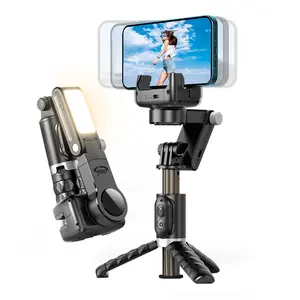Selfie Q18 with 2D Gimbal and Tripod, Remote LED Light, Anti-Shake and Face Recognition for Perfect Photos, Smartphone Vlogging Kit