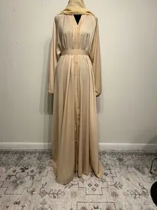Liana 3-Piece Abaya Beige