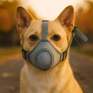 Pet Cat Mouth Guard Breathable Fabric, Non-Stuffy Easy Wear Outdoor Constraint Protection, Anti-Bark Anti-Bite Mask for Cats