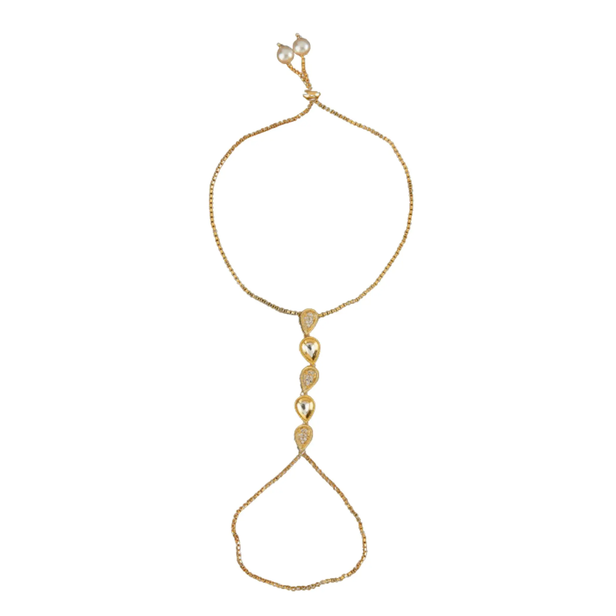 LoveNspire Traditional Kundan Haath Panja for Women, Gold-Plated Indian Bridal Jewelry for Wedding, Adjustable 24 cm Palm Chain, Female, Brand, Culture, Kundan Jewellery, Adults, Dimensions, One-Piece