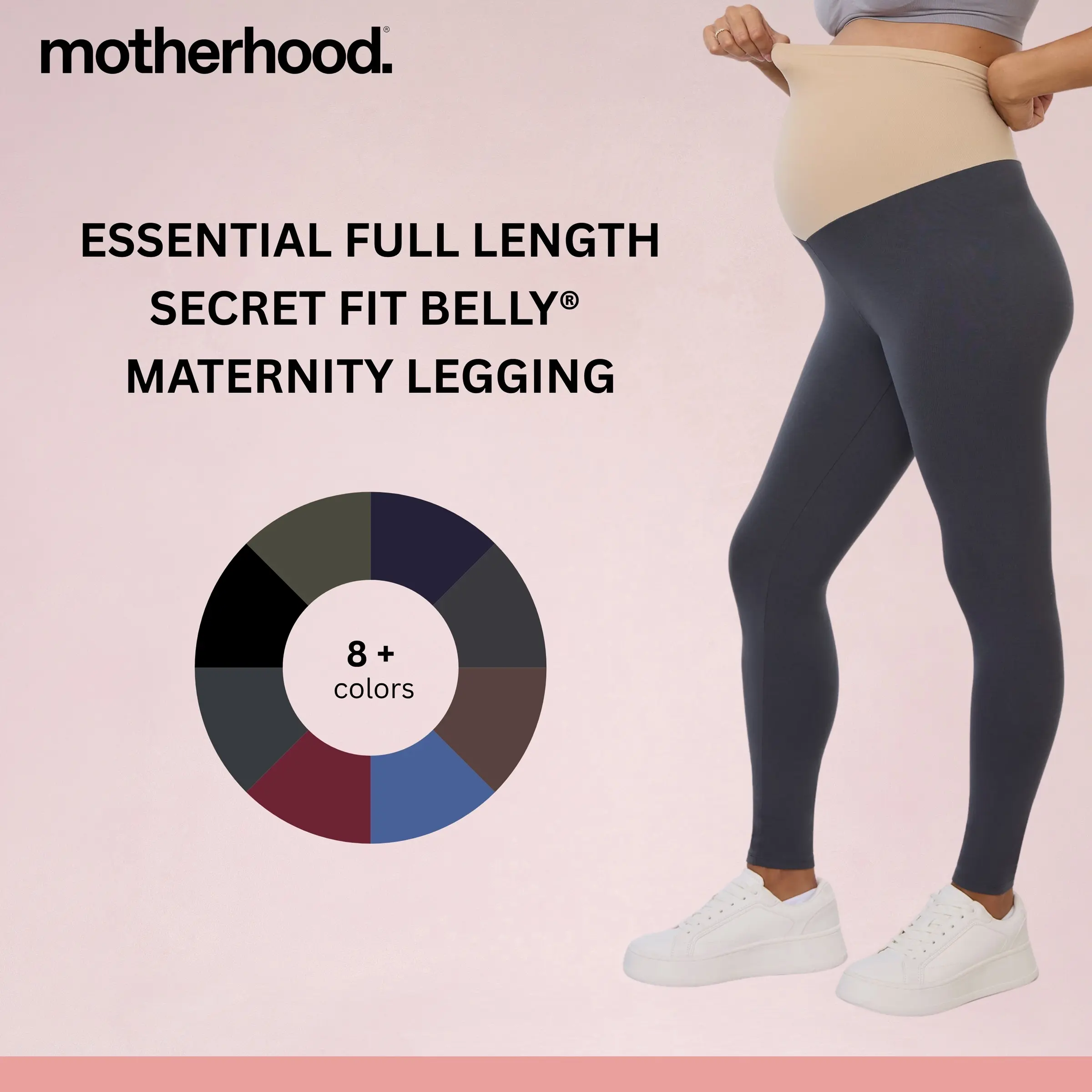Essential Stretch Secret Fit Over the Belly Maternity Leggings - Ultra-Comfortable  Full-Length Design for Pregnancy Support