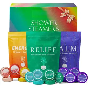 18-Pack Luxury Aromatherapy Shower Steamers with Organic Essential Oils, Scented Fragrance, Gluten-Free Stress Relief Body Care Products, Home SPA Self-Care Item, Christmas Gift for Mum