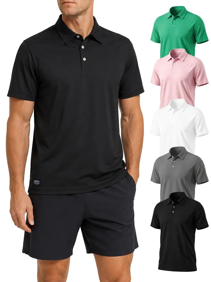 Women and Men's Polo Shirts UPF 50+ Quick Dry Short Sleeve Golf T Shirt Athletic Performance Moisture Wicking Casual Workout,Dry Fit Polo Collar Shirt Menswear Stylish Ribbed Sleeve Workout Sun Protection Swim Shirts 2026 Fasion Set FathersDayGift