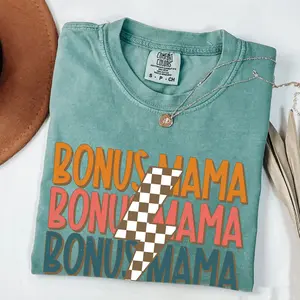 Comfort Colors Retro Bonus Mama Shirt, Step Mom Gift Shirt, Mother's Day Tshirt, Bonus Mom Gifts, Best Step Mom Ever Tee, Comfort Colors Shirt