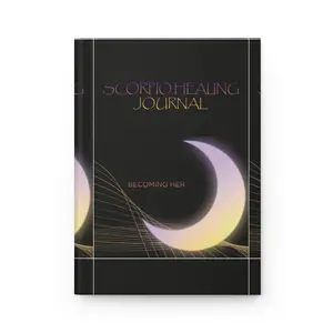 Scorpio Healing Hardcover Journal — "Becoming Her" Moon-Grace Guided Notebook