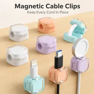 8 Pack Cable Organizer Magnetic Clips Adjustable Cord Holder for Desk Wall Car Appliances