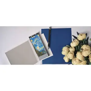 Lit & Inspired: Van Gogh’s Starry Night Hand Painted 6" Flat Candle