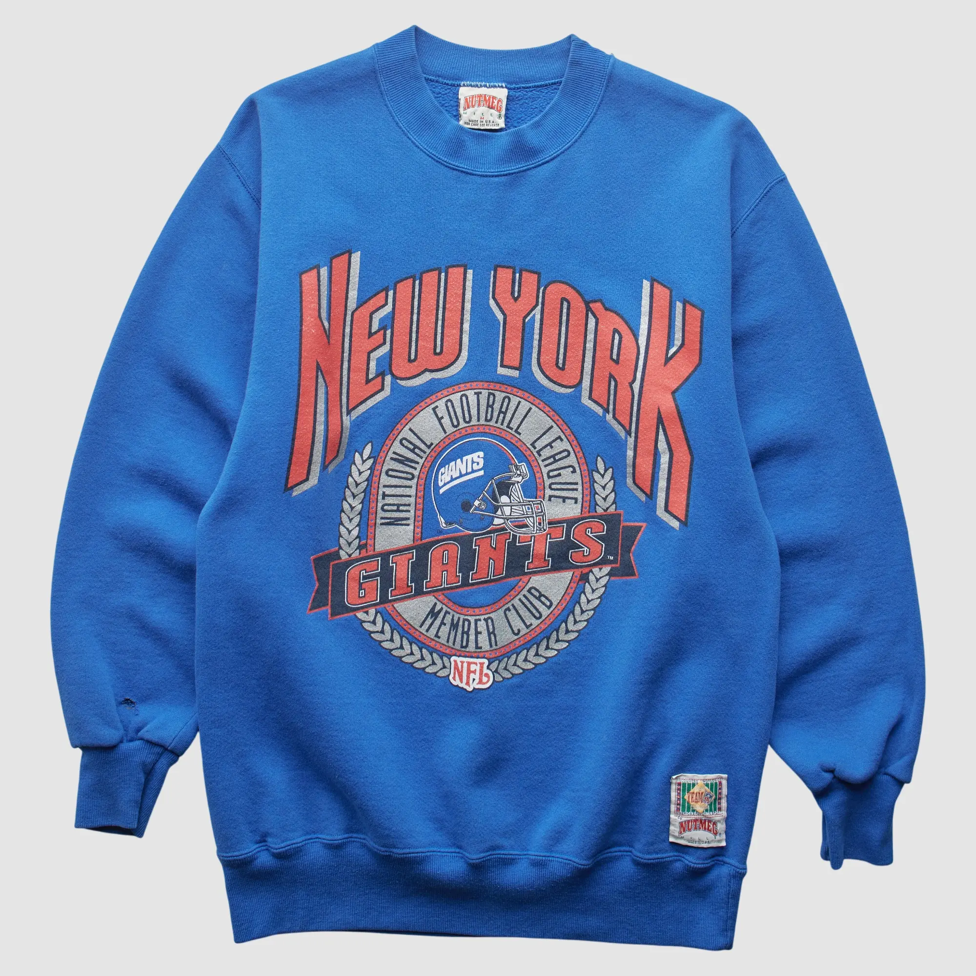 New York Giants Nutmeg Mills 90s Pullover Sweatshirt - Blue - XS