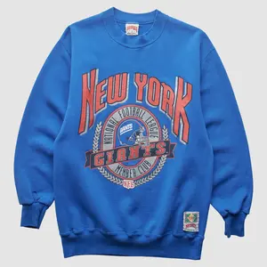 New York Giants Nutmeg Mills 90s Pullover Sweatshirt - Blue - XS