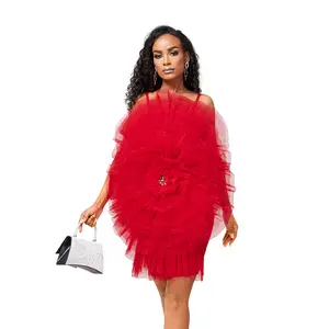 Lace Flower Bandage Dress - Tulle Style with Unique Floral Design and Bandage Fit for Summer Events