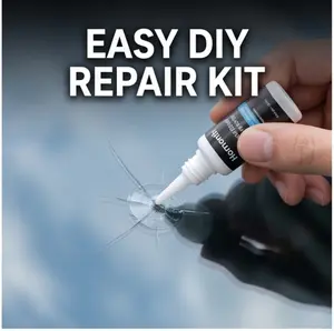 Homonth Cracked Windshield Repair Kit, Automotive Glass Care Solution with Epoxy Coating for Cracks and Scratches Adhesion