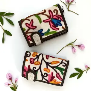 Hemp Bi-Fold Wallet with Floral Embroidery | Handmade Eco Wallet by Asatre