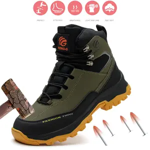 Waterproof Safety Boots Men Indestructible Steel Toe Work Boots Anti-smash Stab-resistant Safety Shoes Outdoor work Protective Boots