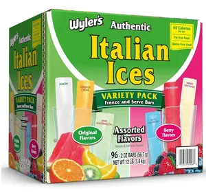 Wyler's Authentic Italian Ice, Fat Free Freezer Bars, Assorted Flavors (96ct - 2oz bars)
