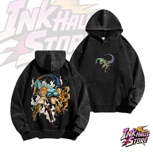 Diego Brando's dinosaur SBR acid wash hoodie , also known as "DIO," from the manga *JoJo's Bizarre Adventure* Part 7: *Steel Ball Run* - Long Sleeve Cotton Unisex Vintage Hoodie anime fashion