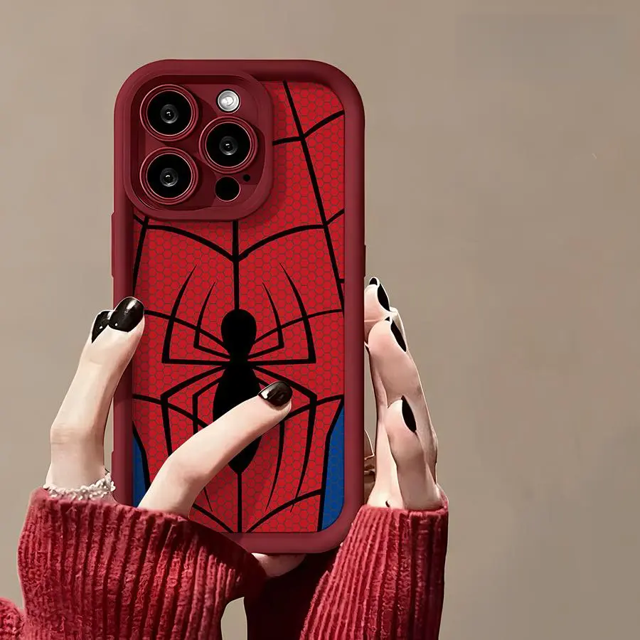 Spider Red Battle Suit Red Ladder mobile phone case, new, interesting and unique, simple and fashionable, suitable as a Christmas gift for fashionable couples for iPhone 7, 8, 12, 13, 14, 15, 16, 17, PRO, PROMAX, PLUS, AIR, 16E, 17AIR, X, XS, XR, XS.