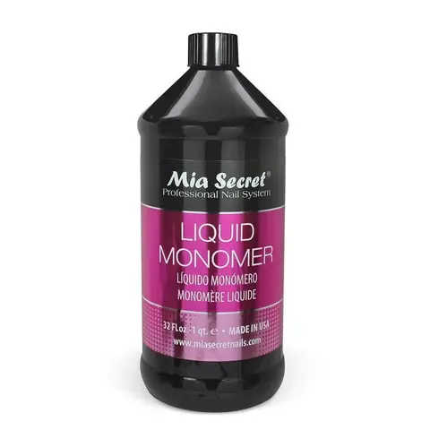 Mia Secret Professional Natural Liquid Monomer - 32oz (1 Qt) Single Bottle, Salon-Quality Nail Extension DIY Supply, Easy Application, Natural Look, Long-Lasting Hold, Cuticle Care, Made in USA, Strong and Long Nails